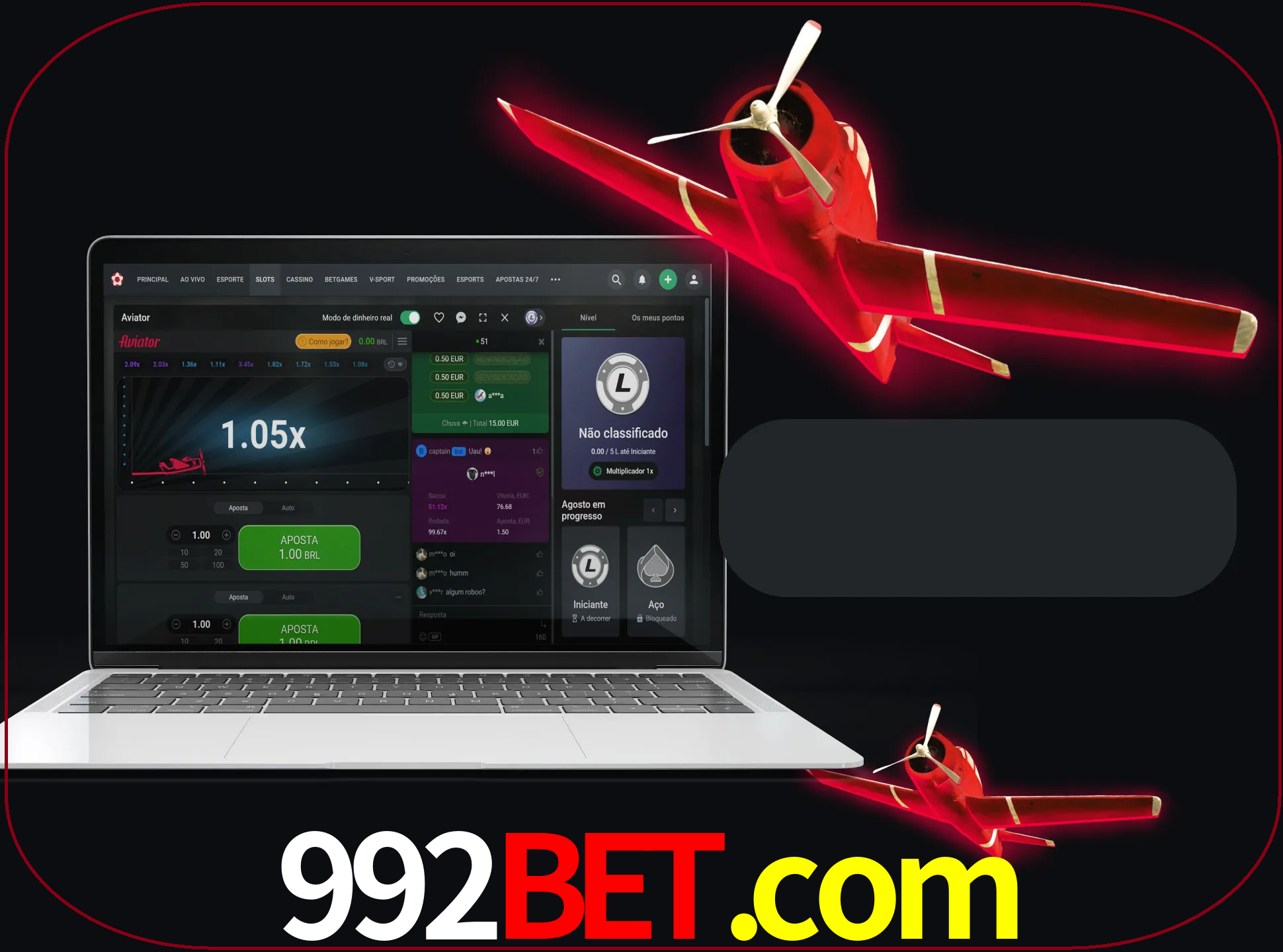 Observe o avião voando e as chances aumentando.