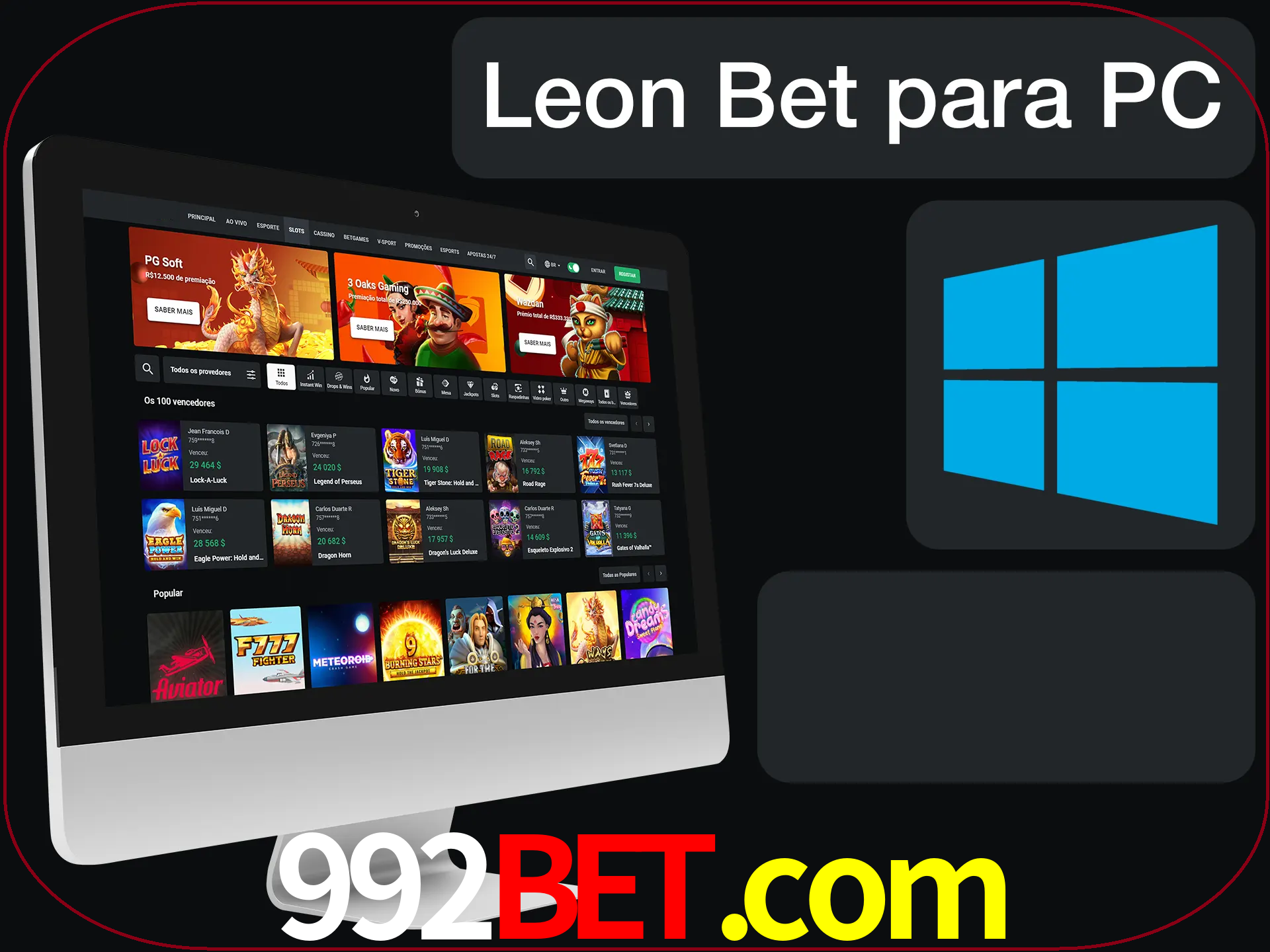 Aposte e jogue em nosso cassino usando o PC.