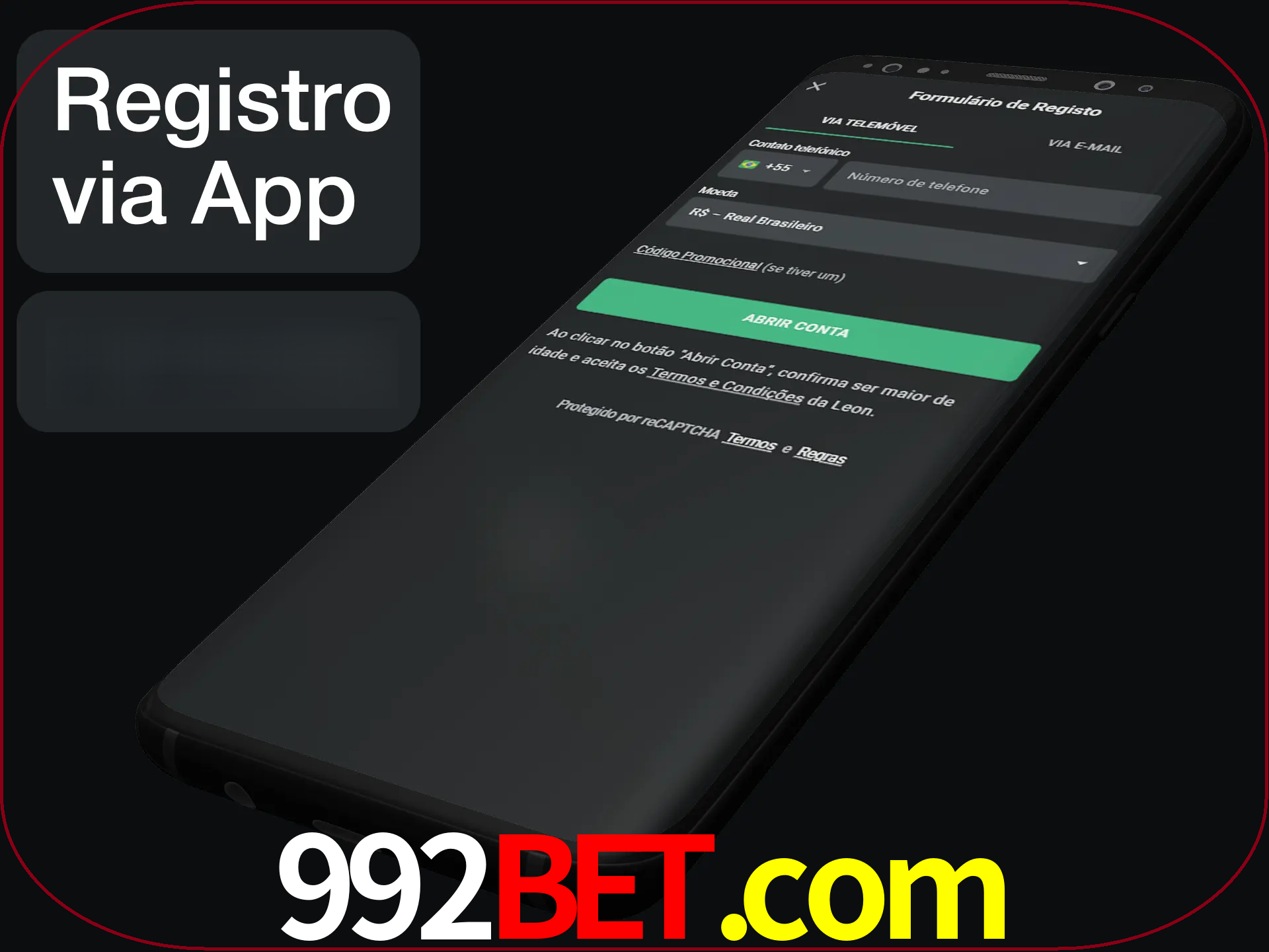 Registre-se quiclly em LeonBet usando o aplicativo.